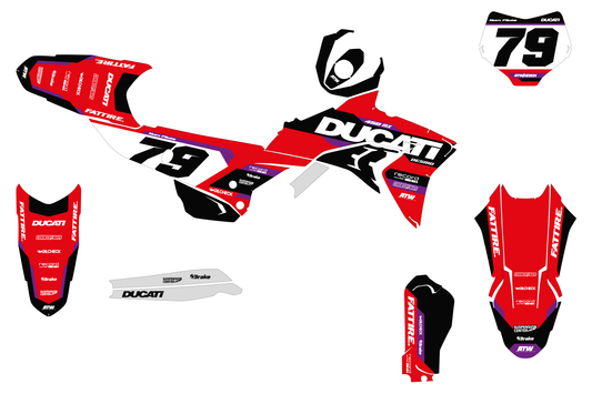 Kit déco motocross Ducati 450 Desmo - KDS003 Rouge