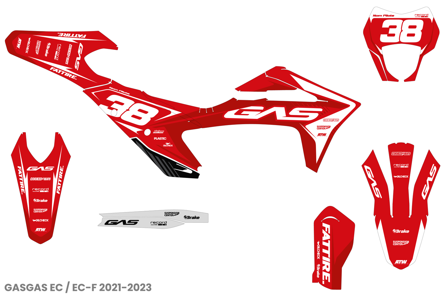 Kit déco motocross GasGas EC/EC-F - KGEC001 Rouge