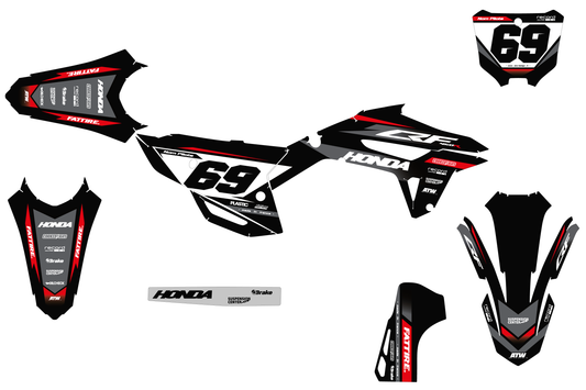 Kit déco motocross Honda CR-F - KHCF001 Noir