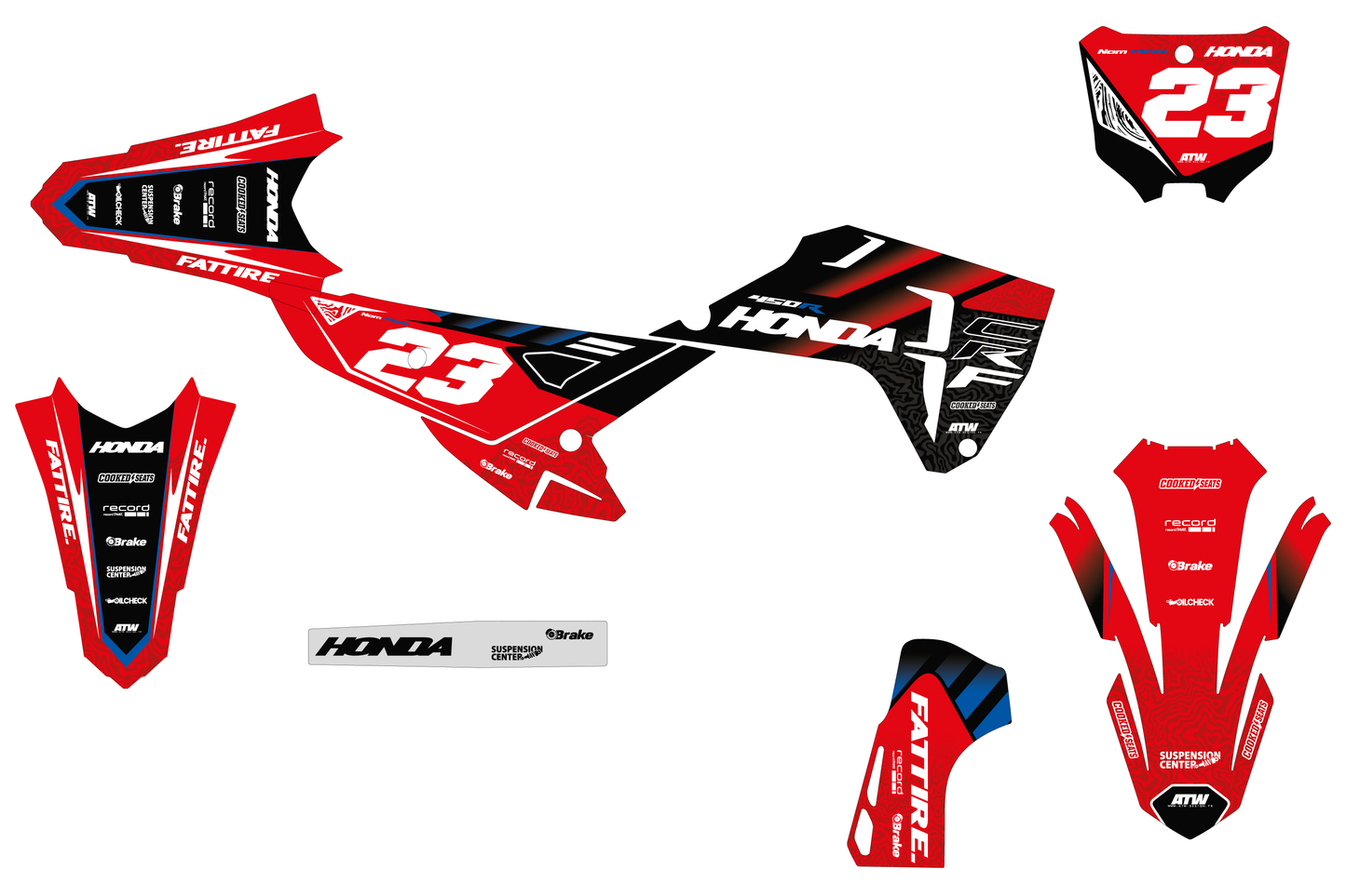 Kit déco motocross Honda CR-F - KHCF007 Bleu