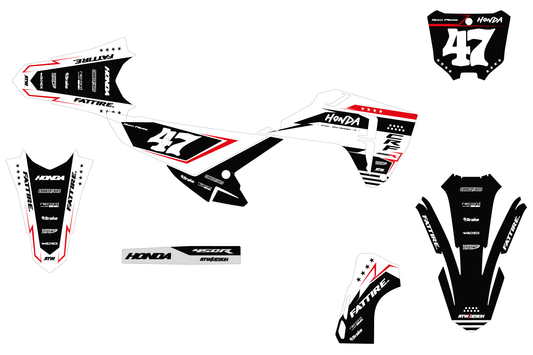 Kit déco motocross Honda CR-F - KHCF009 Blanc
