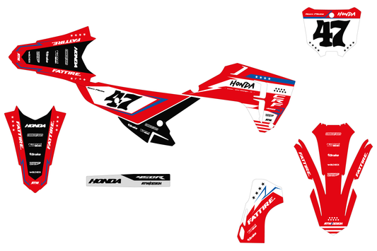 Kit déco motocross Honda CR-F - KHCF009 Rouge