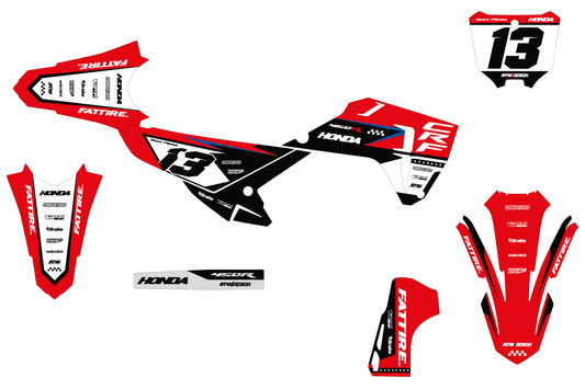 Kit déco motocross Honda CR-F - KHCF010 Rouge