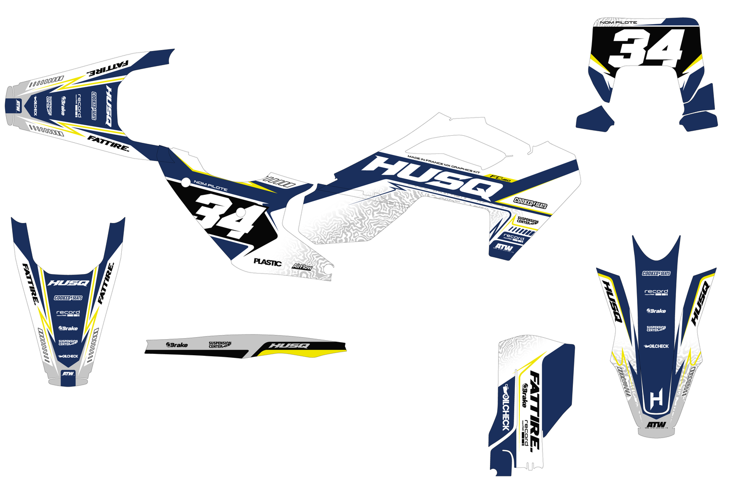 Kit déco Husqvarna FC/TC/FE/TE - KHQCE001 Blanc