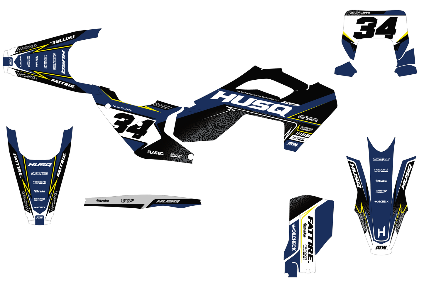 Kit déco Husqvarna FC/TC/FE/TE - KHQCE001 Noir