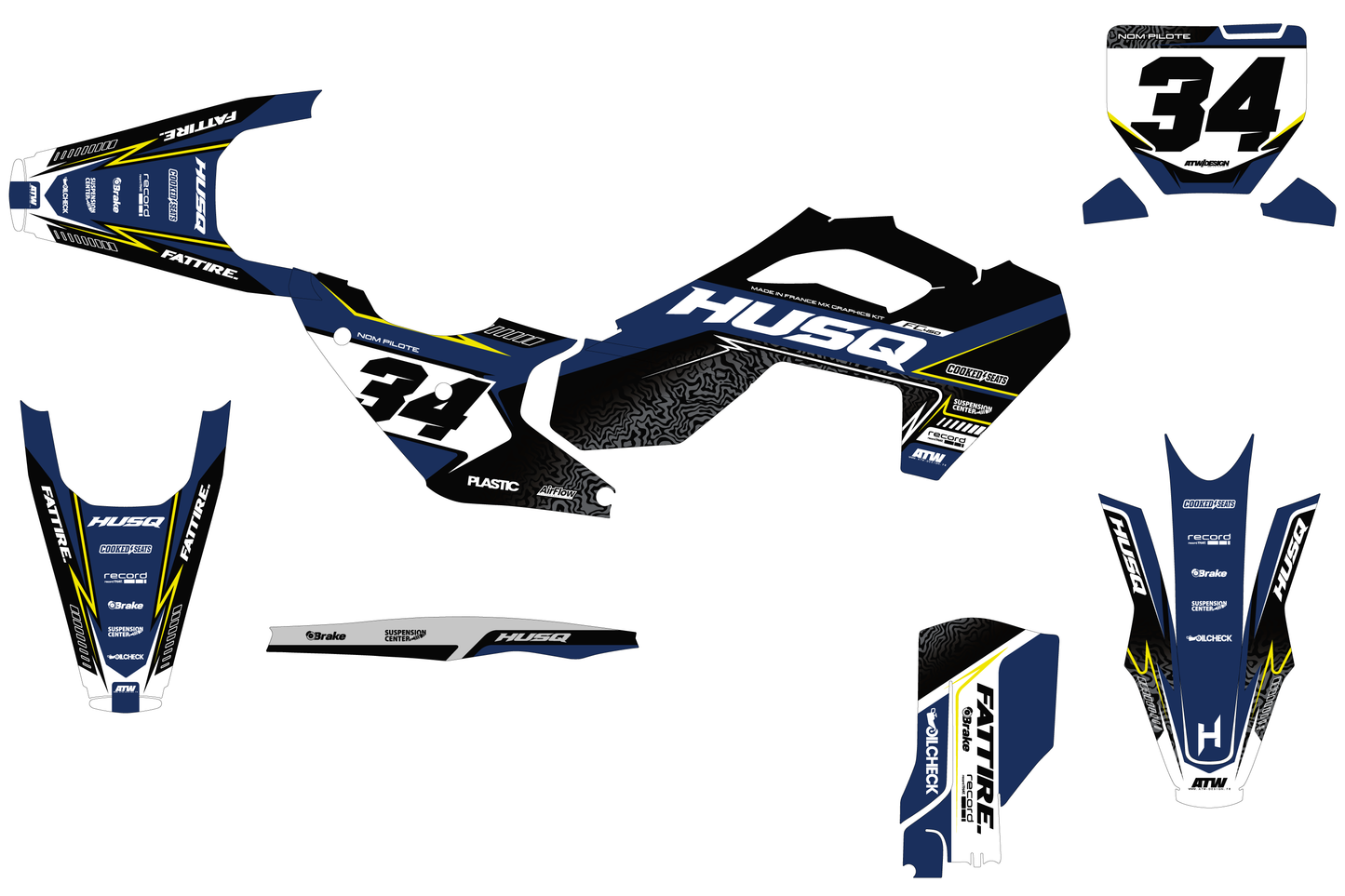 Kit déco Husqvarna 450 FS - HQSM001 Noir