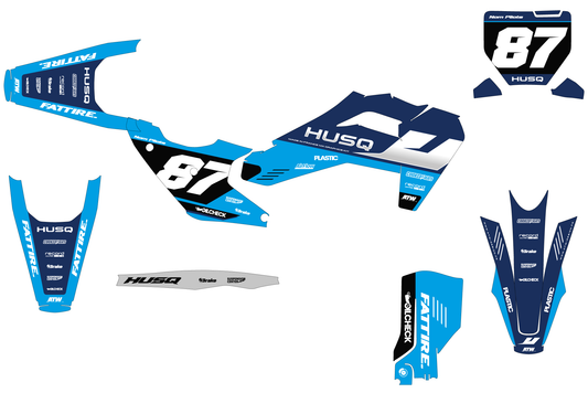 Kit de adhesivos Husqvarna FC/TC/FE/TE - HQMX002 Azul