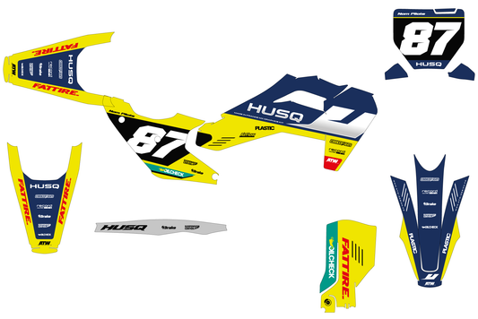 Kit de adhesivos Husqvarna FC/TC/FE/TE - HQMX002 Amarillo