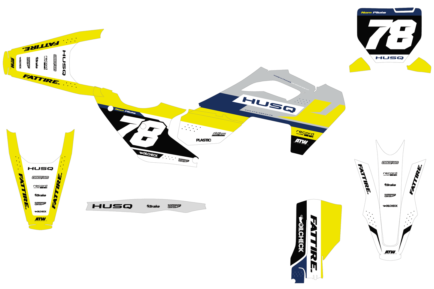Kit déco Husqvarna FC/TC/FE/TE - HQMX003 Jaune