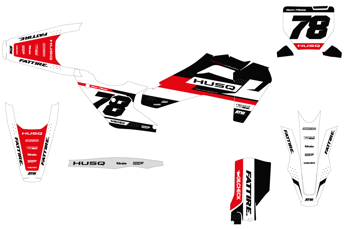 Kit de adhesivos Husqvarna FC/TC/FE/TE - HQMX003 Negro