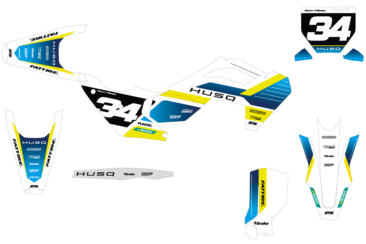 Kit déco Husqvarna FC/TC/FE/TE - HQMX007 Blanc