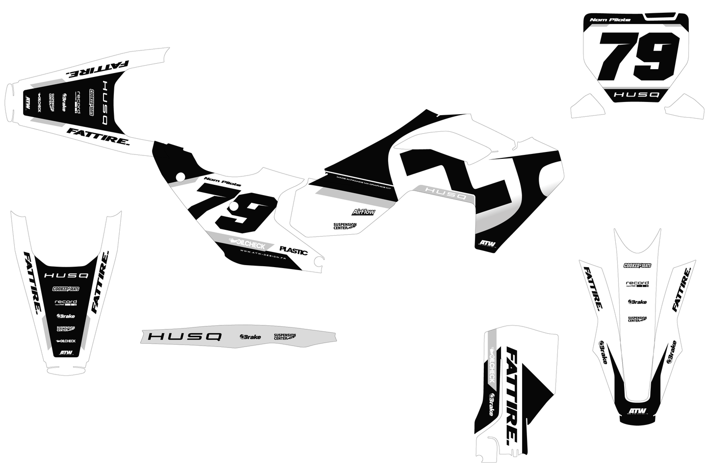 Kit déco Husqvarna FC/TC/FE/TE - HQMX010 Noir