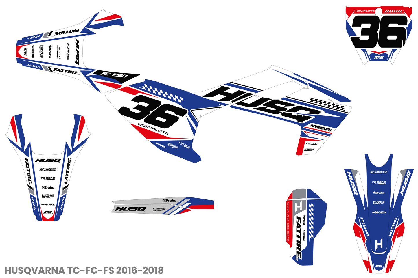 Kit déco Husqvarna FC/TC/FE/TE - KHQCE002 Bleu