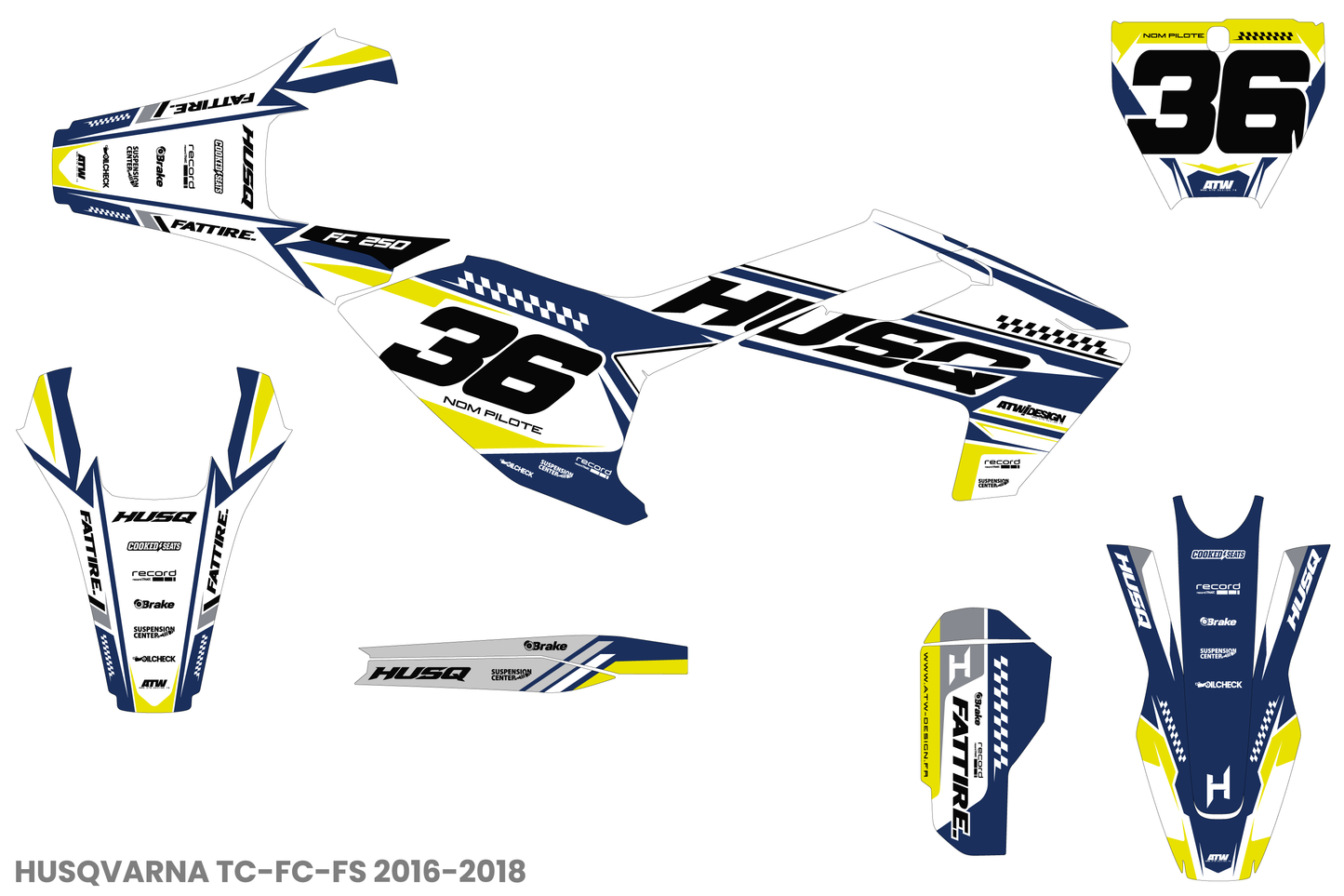 Kit déco Husqvarna 450 FS - KHQFS002 Jaune