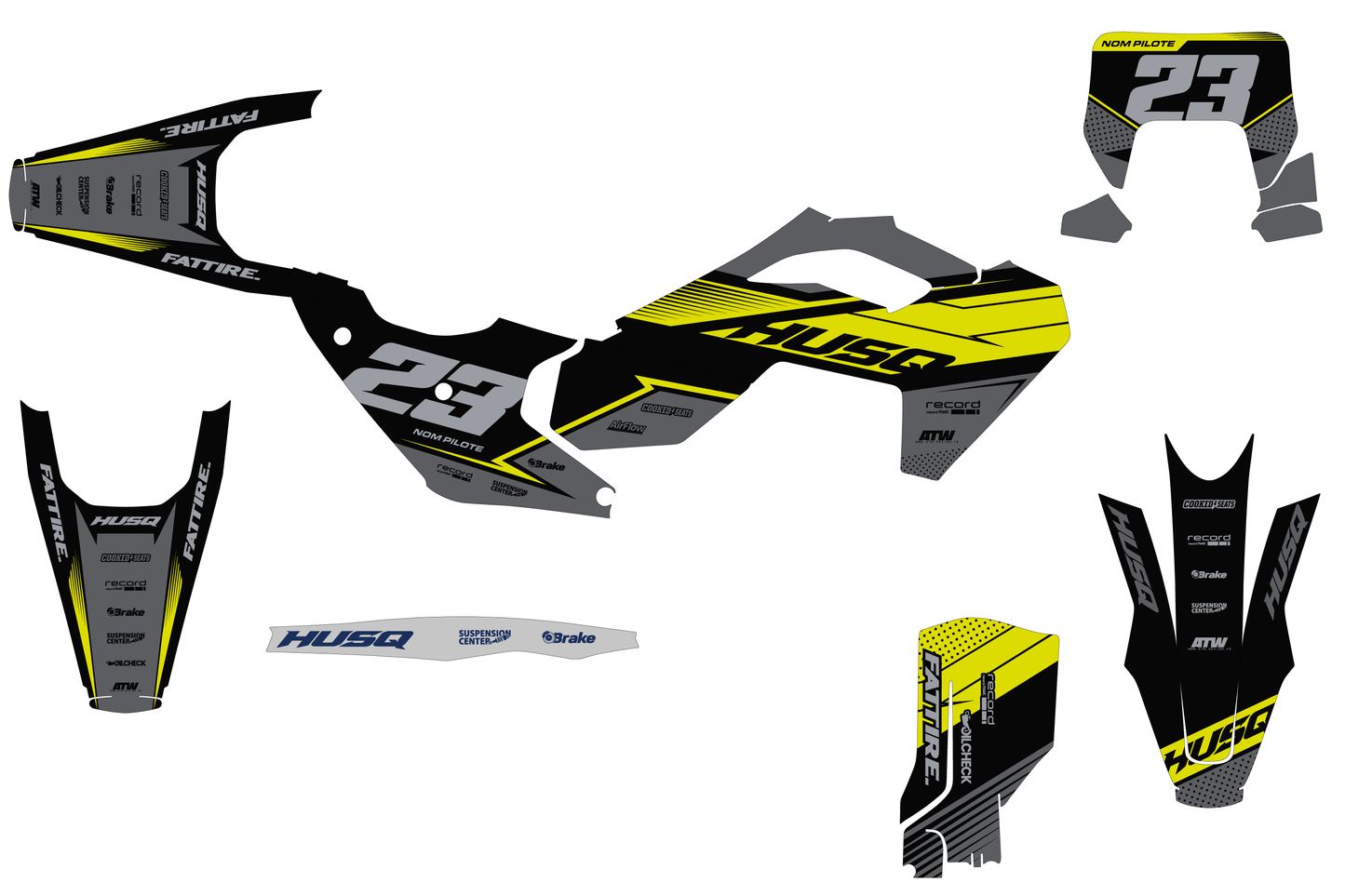 Kit déco Husqvarna FC/TC/FE/TE - KHQCE007 Noir