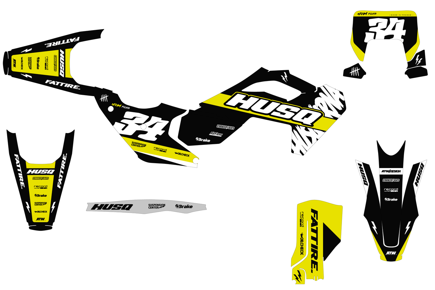 Kit déco Husqvarna FC/TC/FE/TE - KHQCE008 Noir