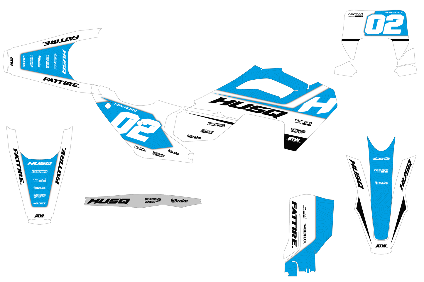 Kit déco Husqvarna FC/TC/FE/TE - KHQCE009 Cyan