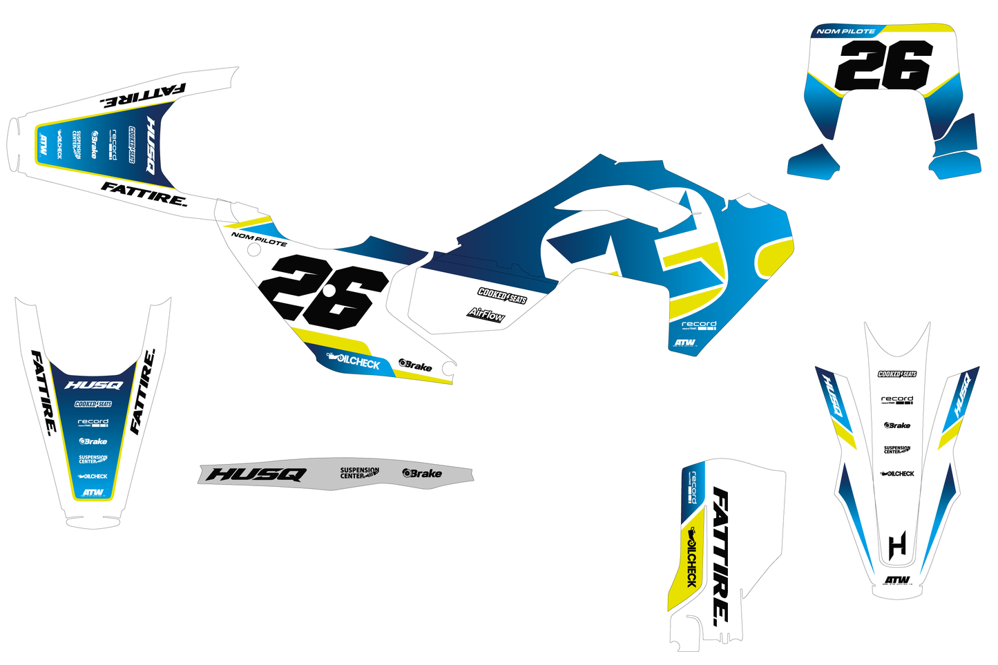 Kit déco Husqvarna FC/TC/FE/TE - KHQCE010 Bleu