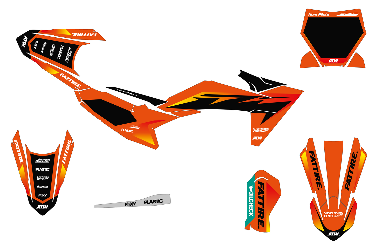 Kit déco motocross KTM 50 SX - Factory-K25 Orange
