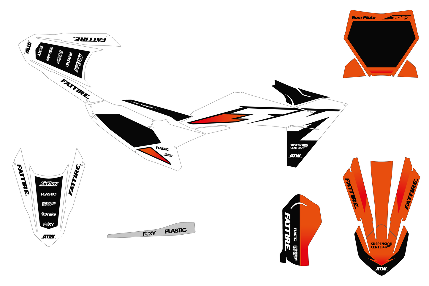KTM 50 SX motocross graphics kit - Cutz Orange