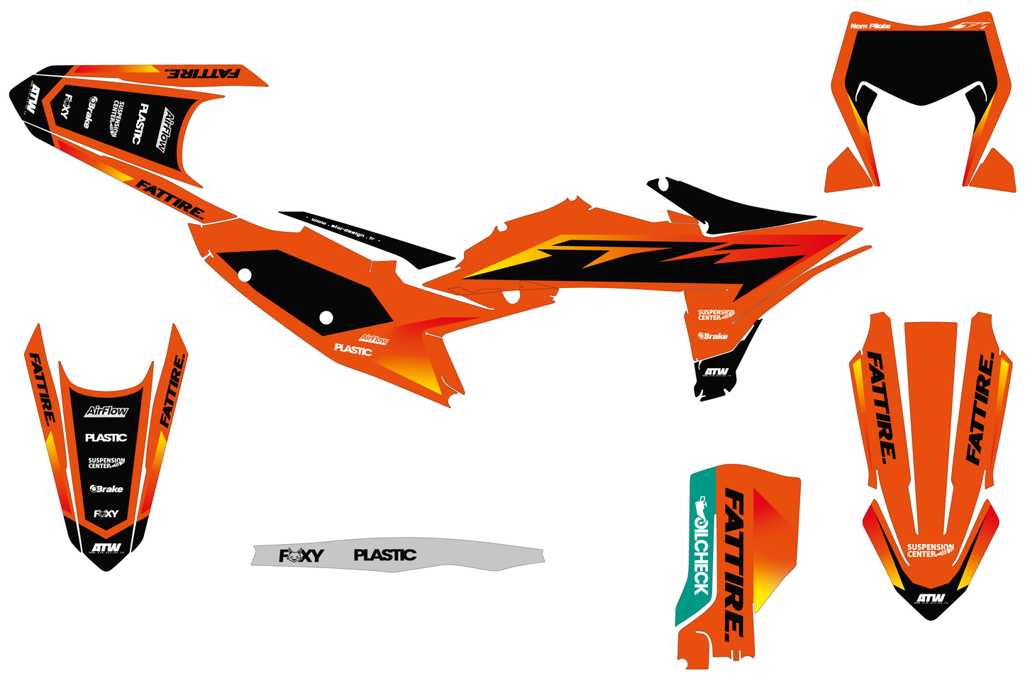 KTM SX / SX-F motocross graphics kit - Spike Orange