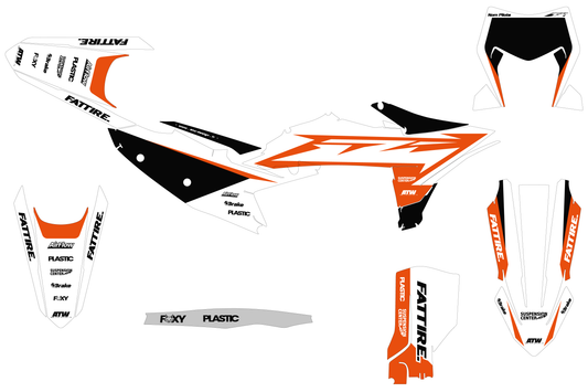 Kit déco motocross KTM EXC / EXC-F - Spike Blanc
