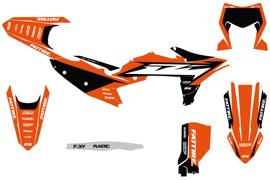 Kit déco motocross KTM EXC / EXC-F - Spike Noir