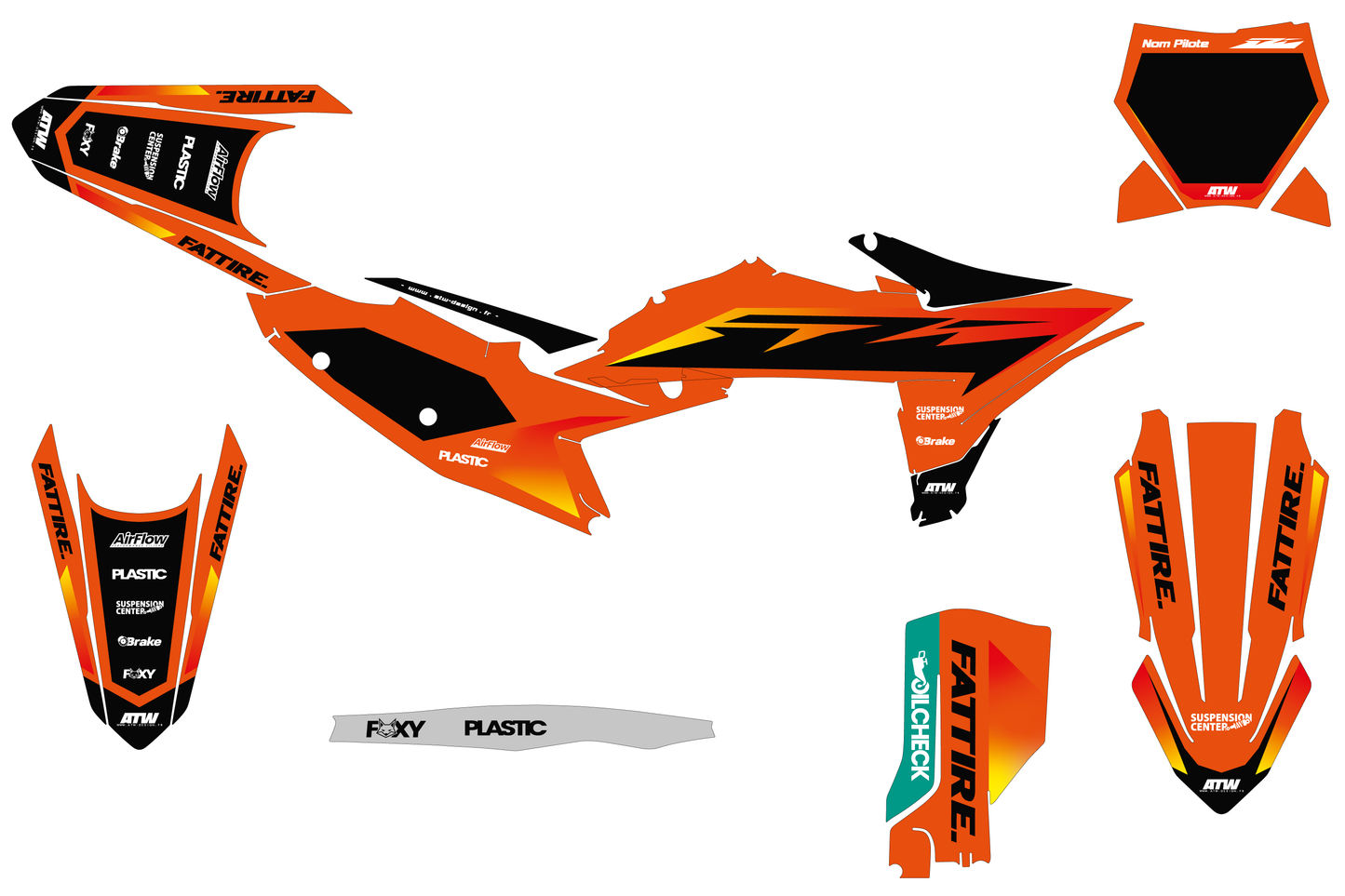KTM SX / SX-F motocross graphics kit - Factory-K25 Orange