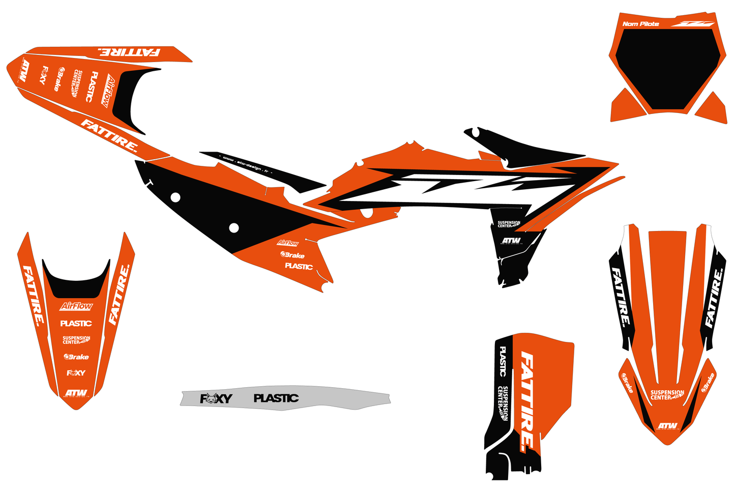 KTM SX / SX-F motocross graphics kit - Spike Black