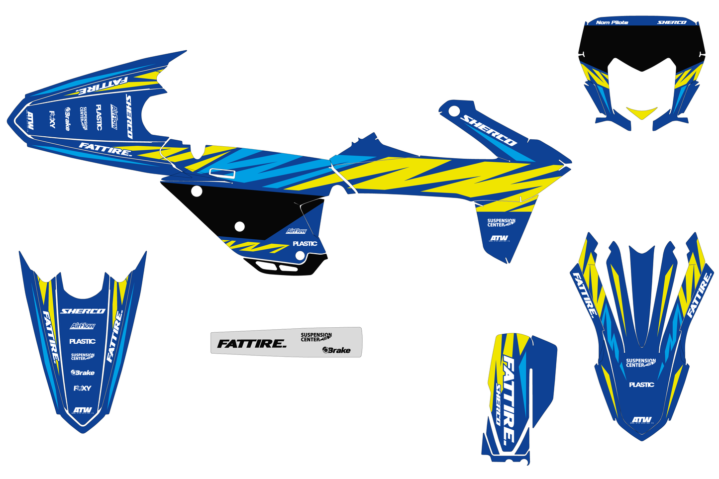 Kit déco motocross SHERCO SE / SE-F - Brush Bleu