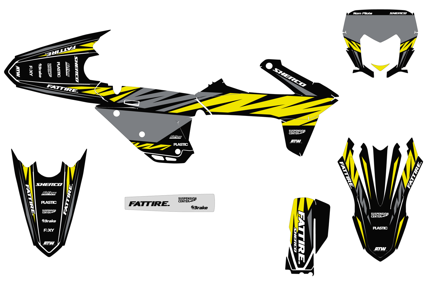 Kit déco motocross SHERCO SE / SE-F - Brush Noir