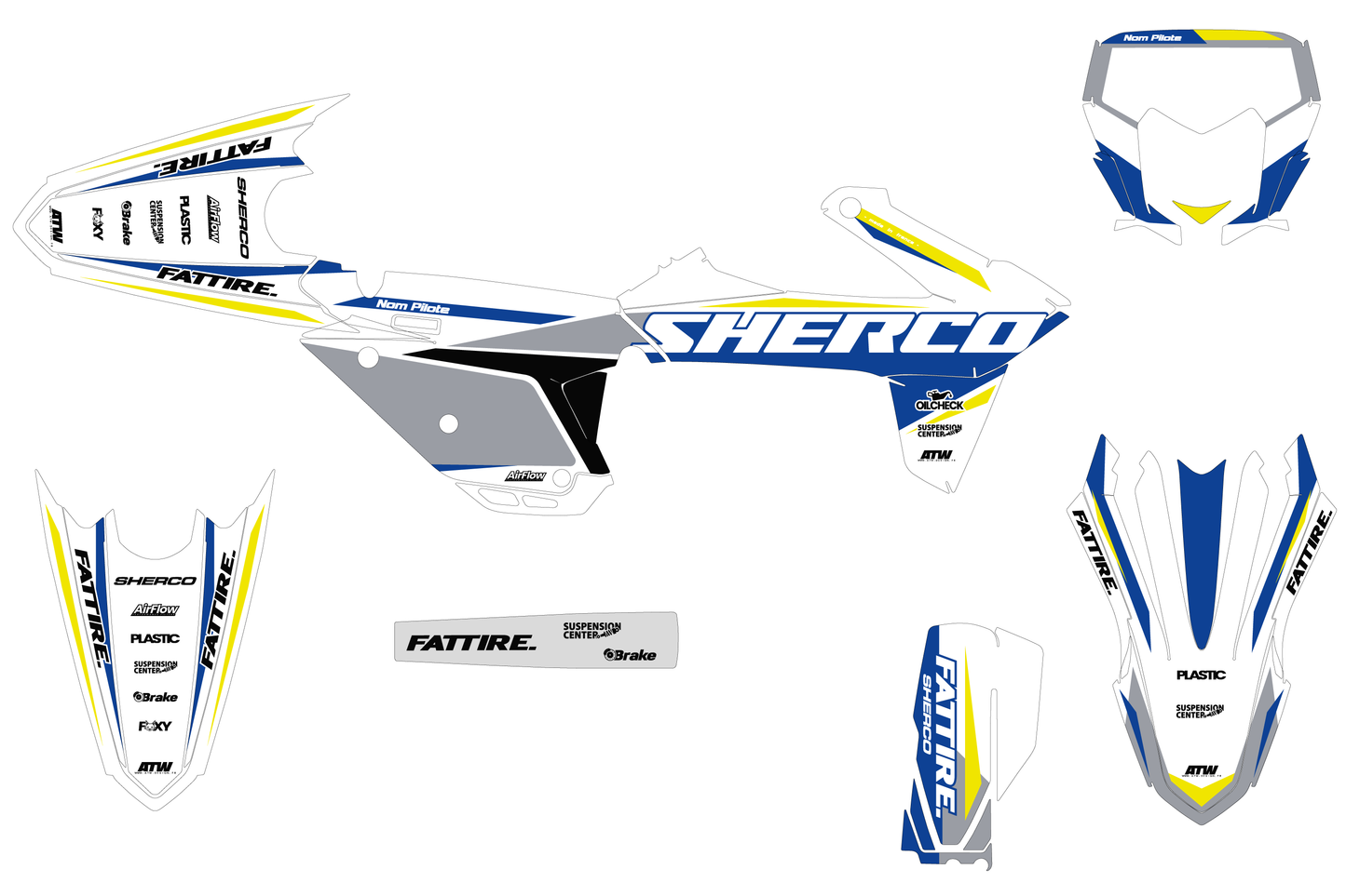 Kit déco motocross SHERCO SE / SE-F - Tech Blanc