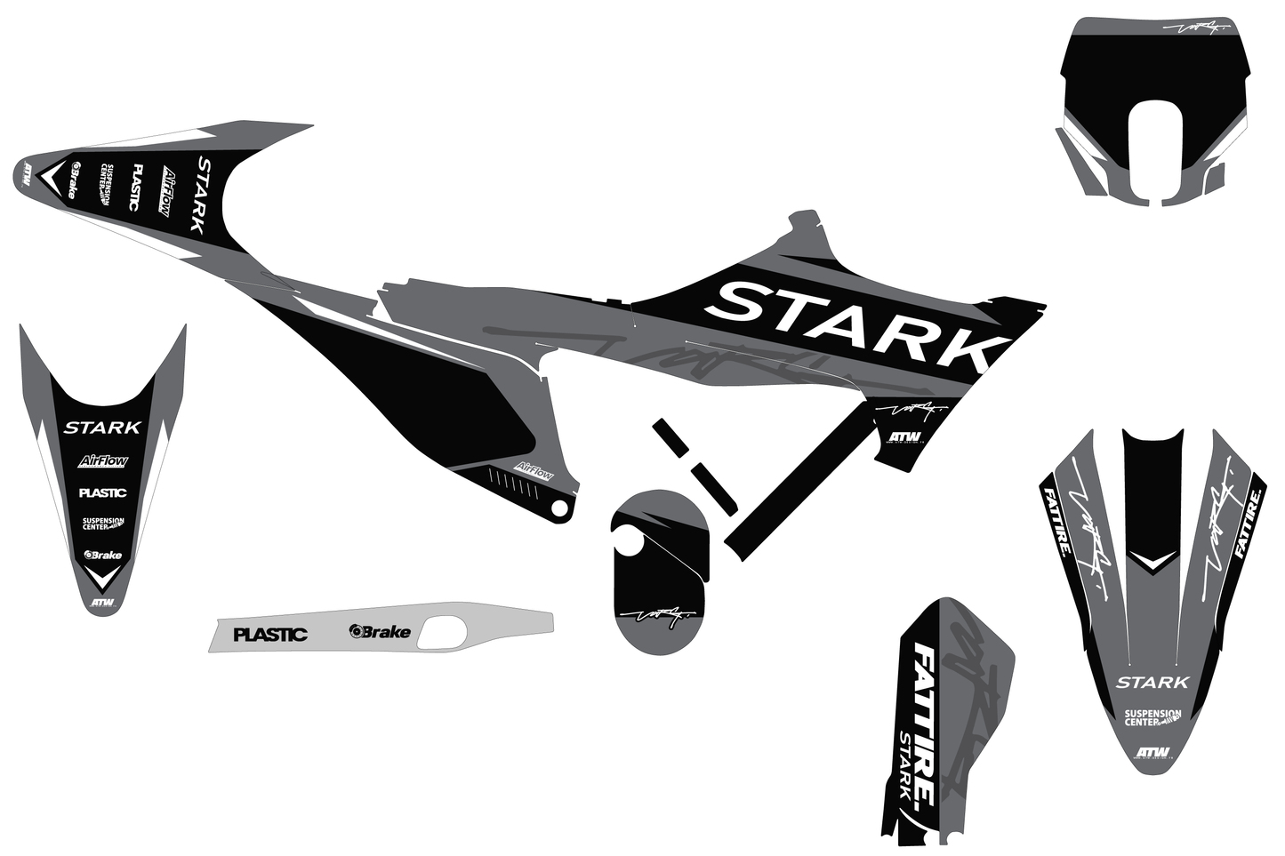 Kit déco motocross Stark Future VARG SM - Simple Gris