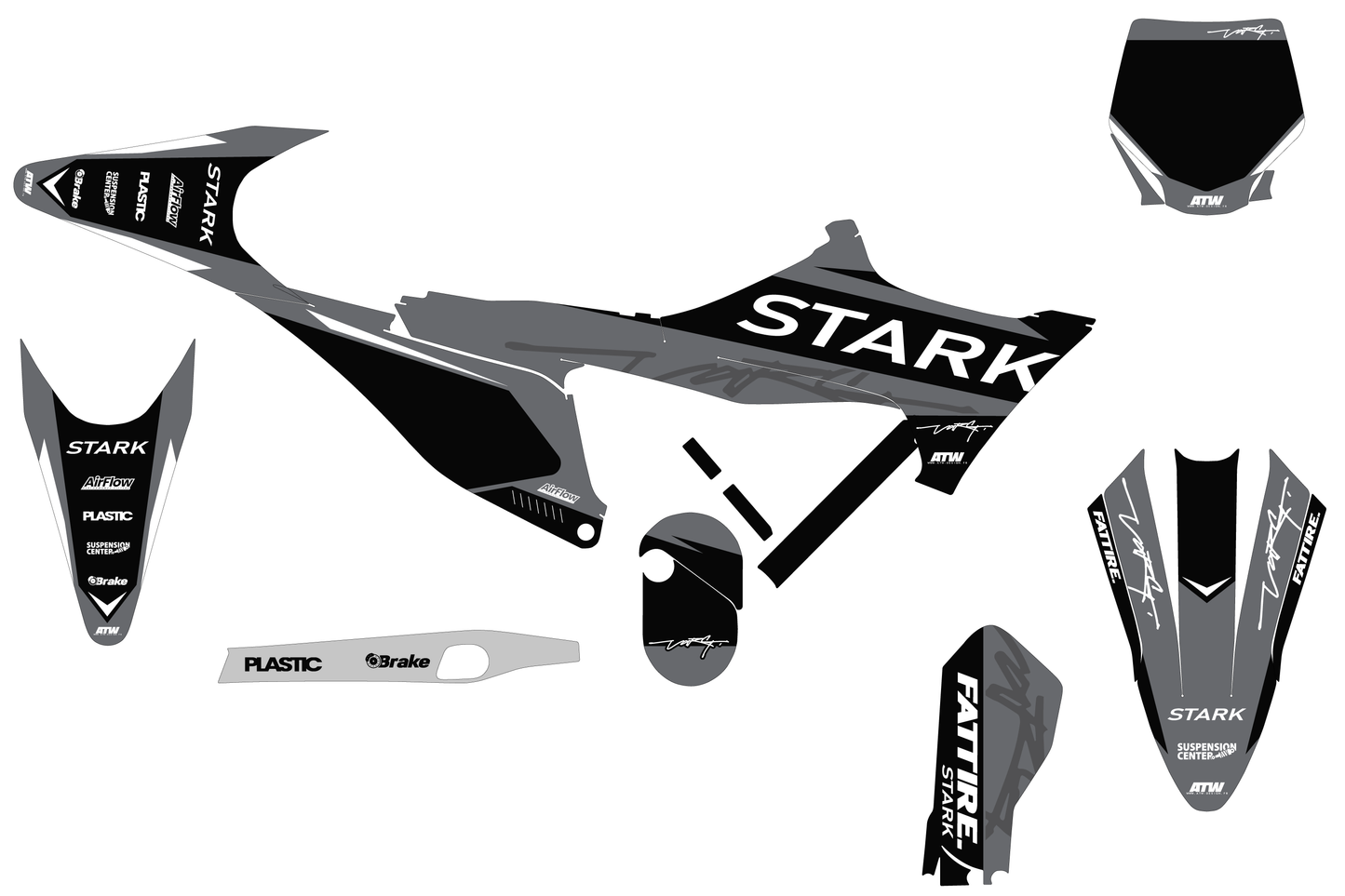 KTM 50 SX motocross graphics kit - Cutz Orange