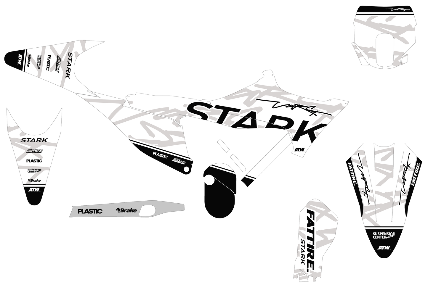 Kit déco motocross Stark Future VARG EX - Down Blanc