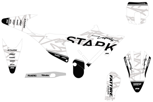 Kit déco motocross Stark Future VARG EX - Down Blanc