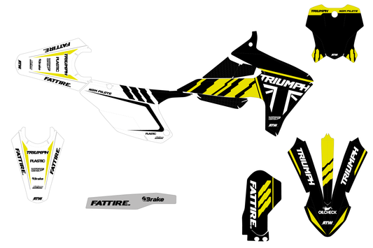 TRIUMPH TF-X motocross graphics kit - Factory-K24 Yellow