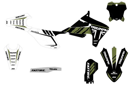 TRIUMPH TF-X motocross graphics kit - Factory-K24 Green