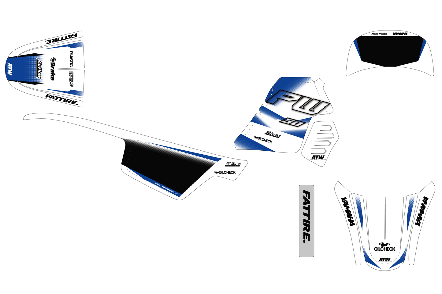 Motocross graphic kit YAMAHA PW 50 - Factory-K22 White