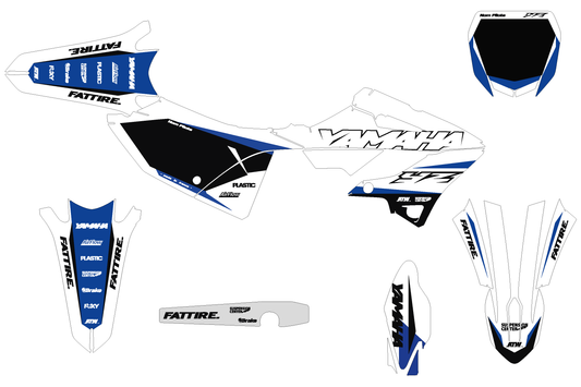 Kit déco motocross Yamaha YZ - Lines Blanc