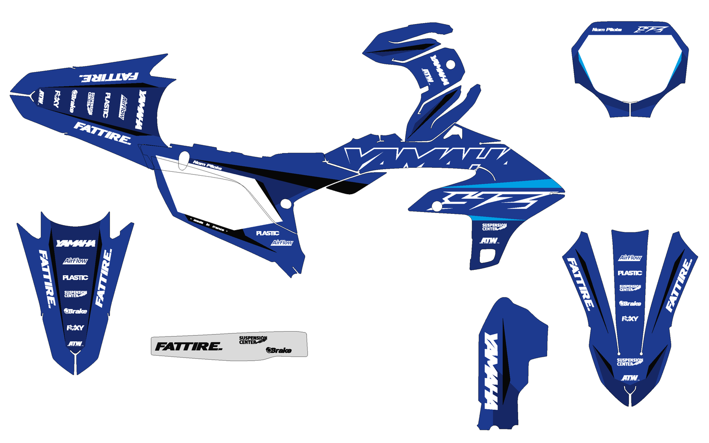 Kit déco motocross Yamaha YZ-F - Lines Bleu