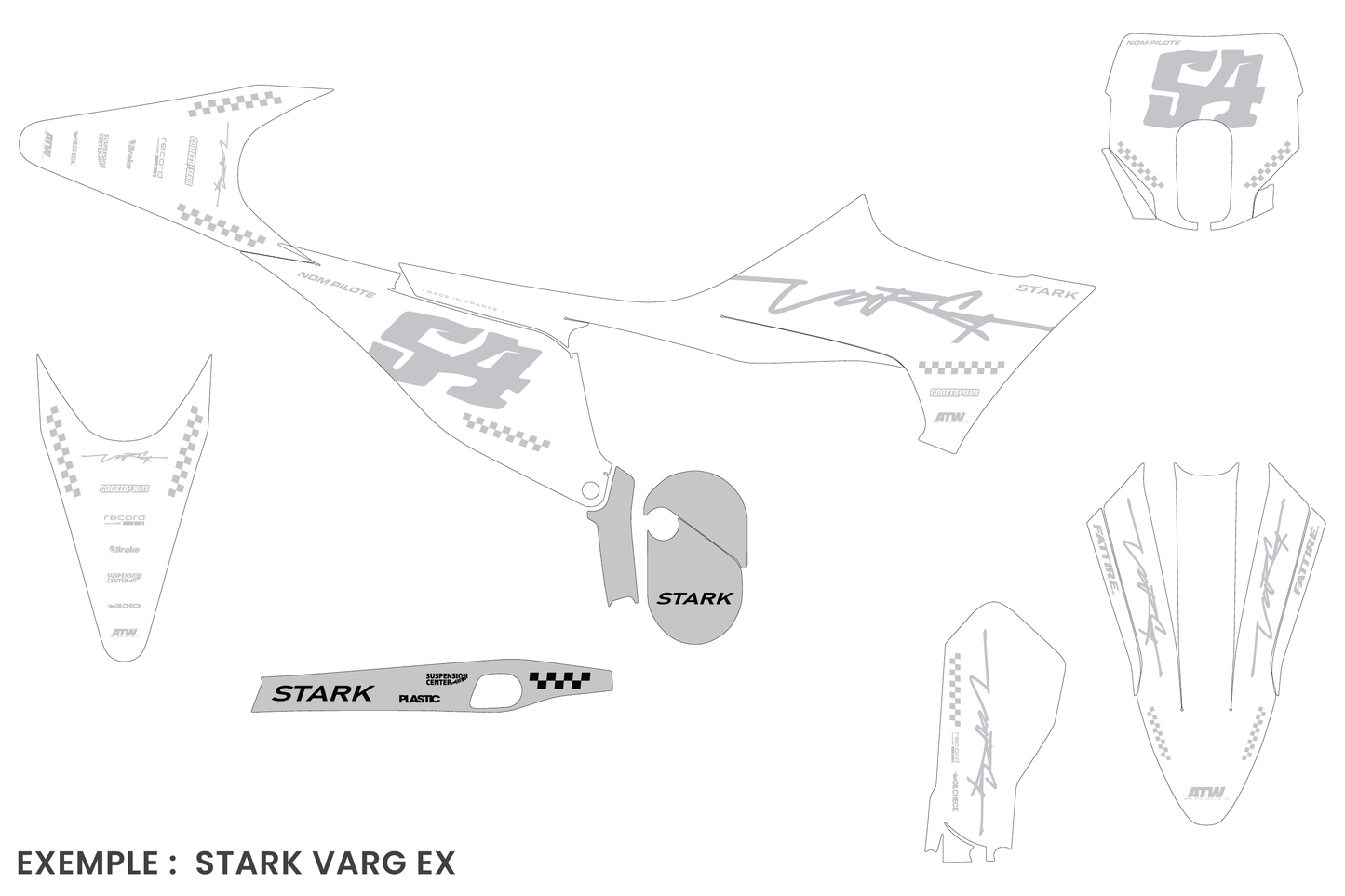 Kit déco Stark VARG MX/EX/SM - SVMX008 Blanc