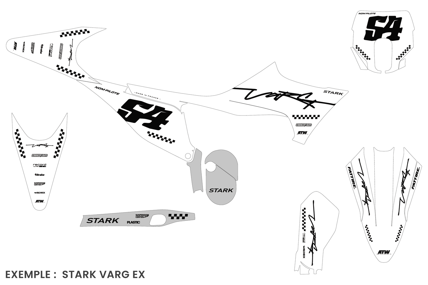 Kit déco Stark VARG MX/EX/SM - SVMX008 Noir