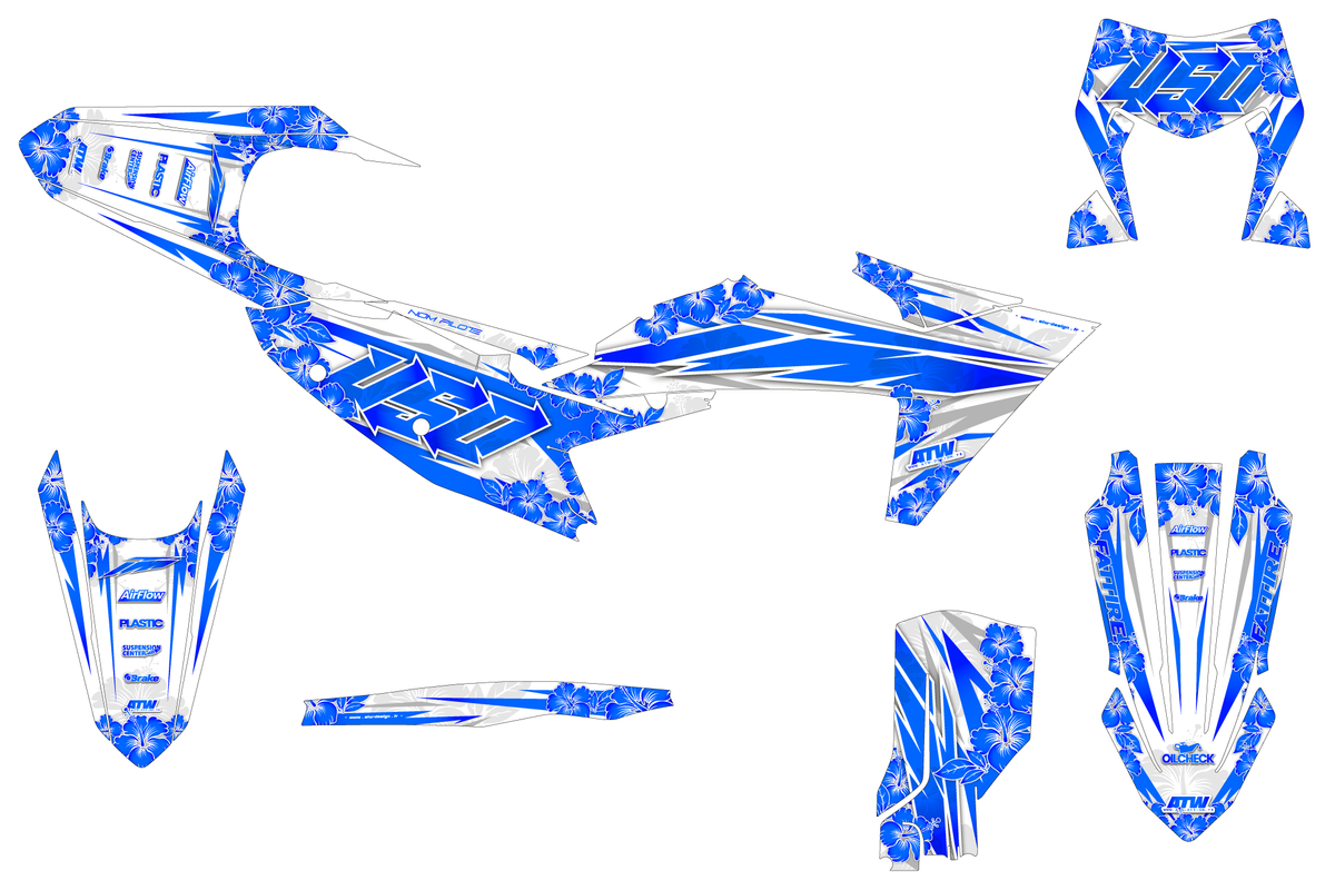 Supermoto Graphics Kit - All Models - ATSM002 Blue