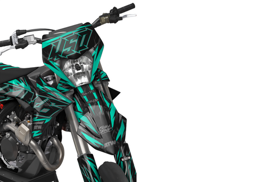 Supermoto Graphics Kit - All Models - ATSM005 Teal