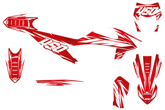 Kit déco Supermotard Tout Modèles - Crack Rouge