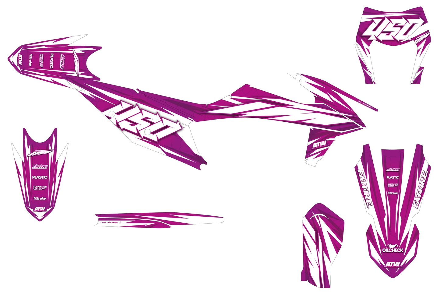 Kit déco Supermotard Tout Modèles - Crack Violet