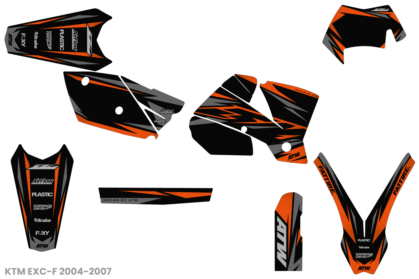 KTM 50 SX motocross graphics kit - Cutz Orange