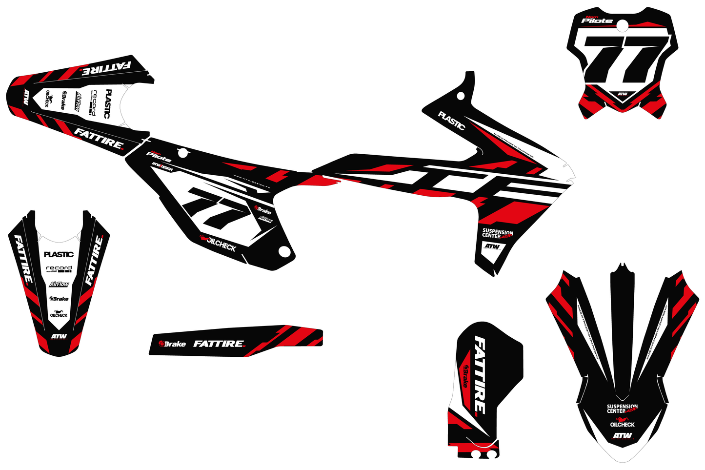 Kit déco Triumph TFX/TFE - TFMX003 Rouge