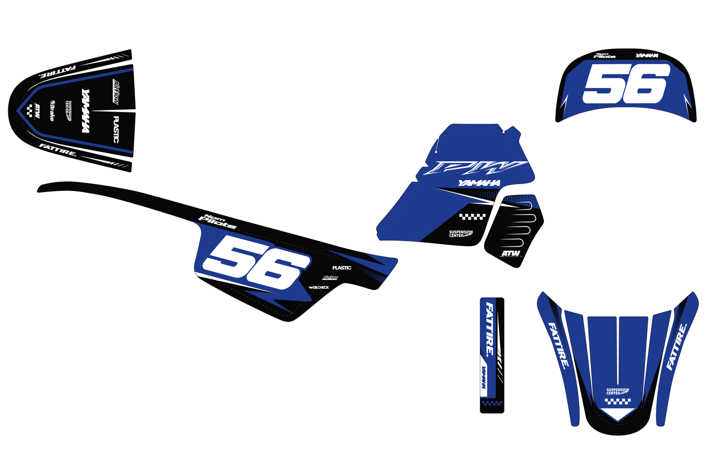 Kit déco Yamaha PW 50 - YM5PW001 Bleu